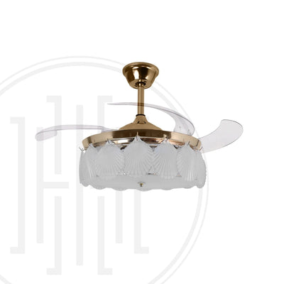 ShellLeaf Crystal Chandelier Ceiling Fan