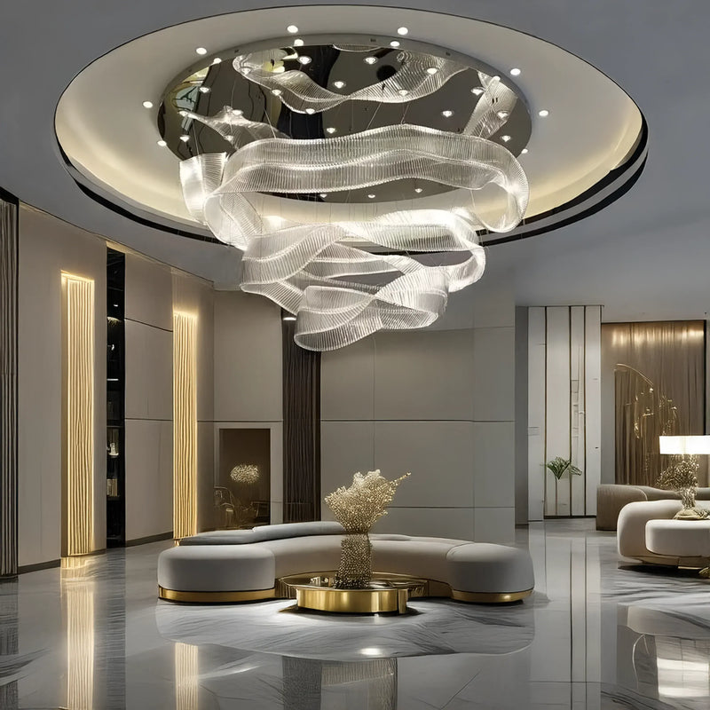 Infinity Ribbon Crystal Chandelier