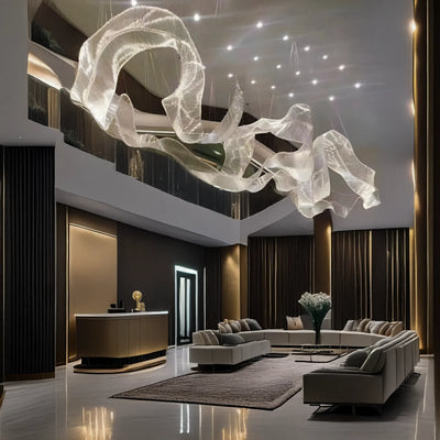 Infinity Ribbon Crystal Chandelier