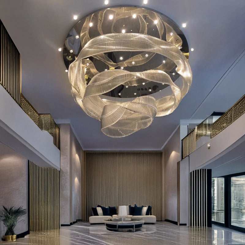 Infinity Ribbon Crystal Chandelier