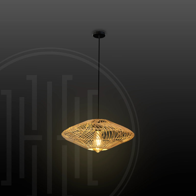 Ripple Saucer Bamboo Hanging Light