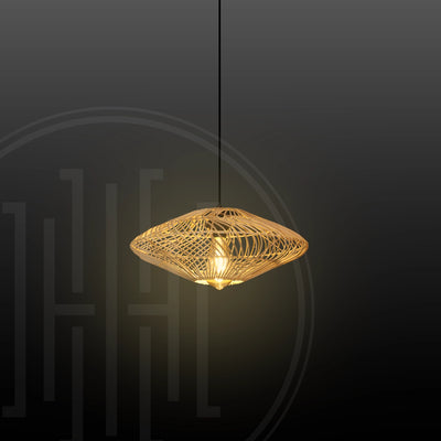 Ripple Saucer Bamboo Hanging Light