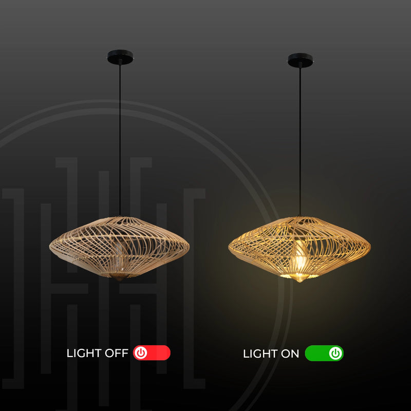 Ripple Saucer Bamboo Hanging Light