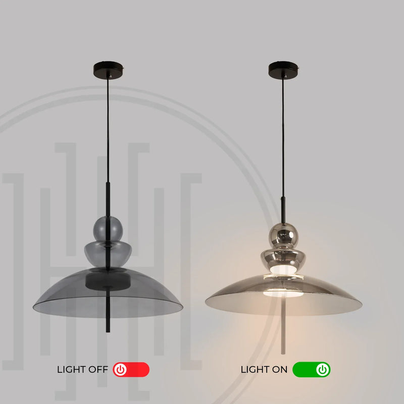 Haze Layer Pendant Light – Handcrafted Borosilicate Glass Ceiling Lamp ...