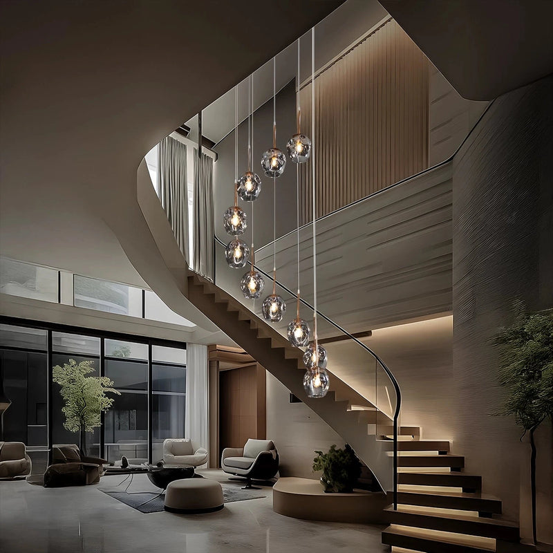 Ordo Staircase Long Glass Chandelier