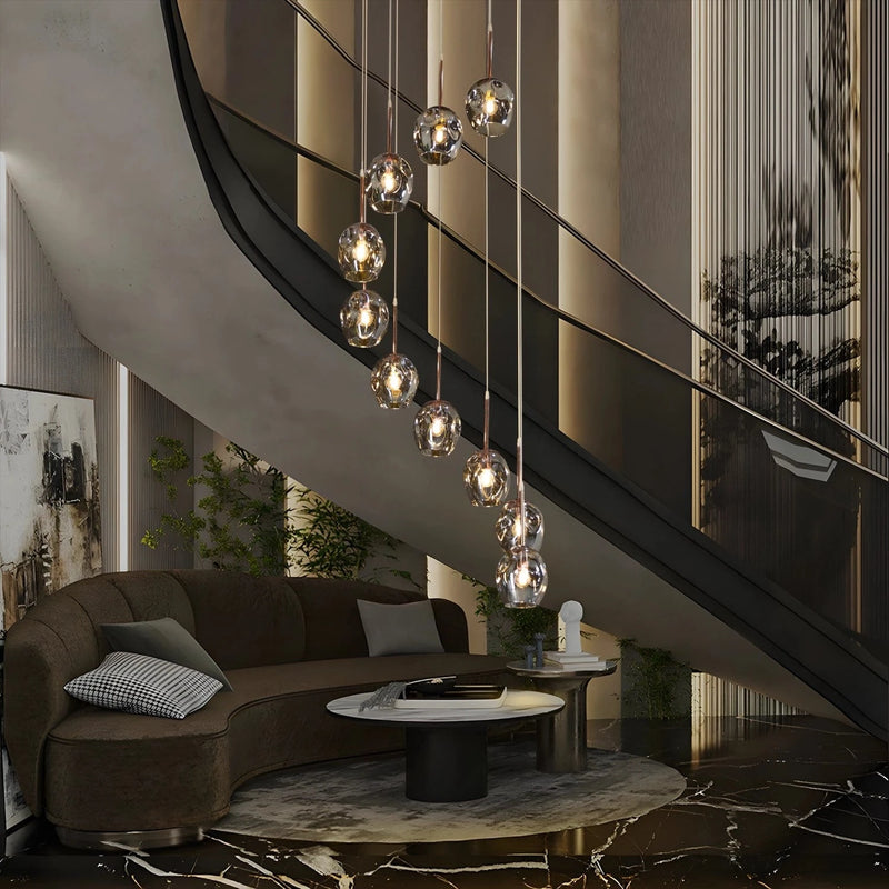 Ordo Staircase Long Glass Chandelier