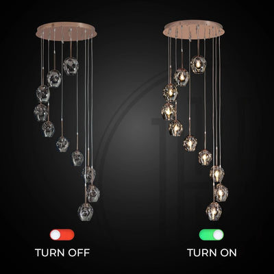 Ordo Staircase Long Glass Chandelier
