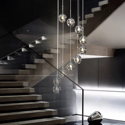 Ordo Staircase Long Glass Chandelier