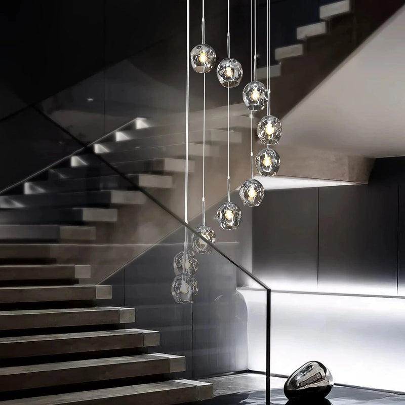 Ordo Staircase Long Glass Chandelier