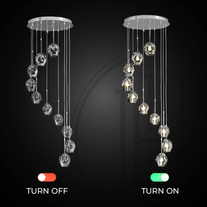 Ordo Staircase Long Glass Chandelier