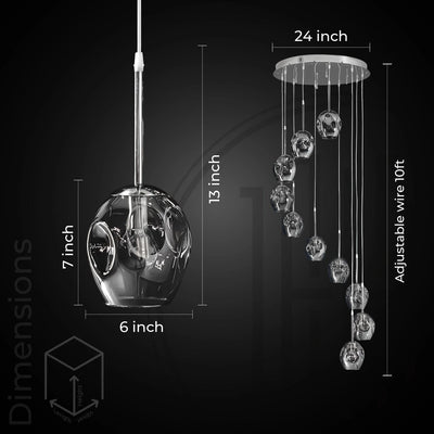 Ordo Staircase Long Glass Chandelier