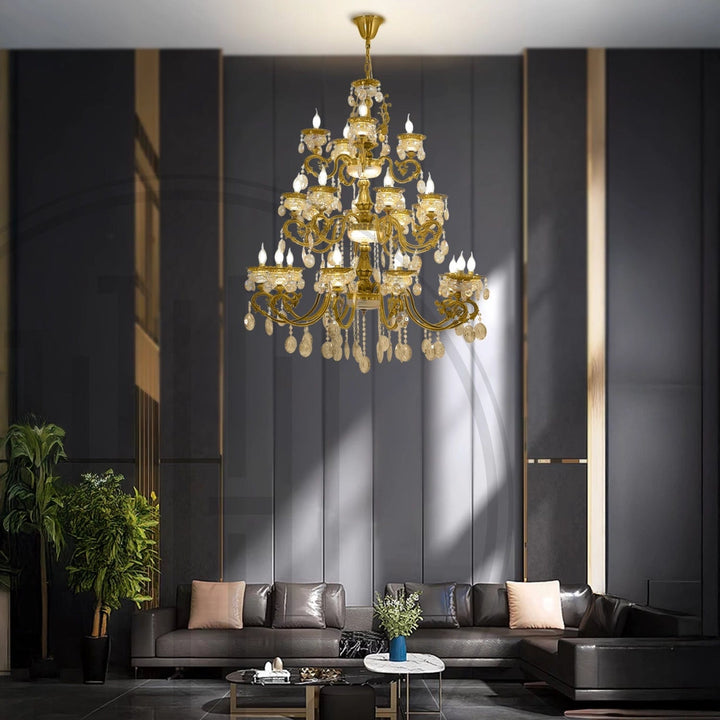 chandelierデスク Golden Radiance Burst Chandelier – Harold Electricals