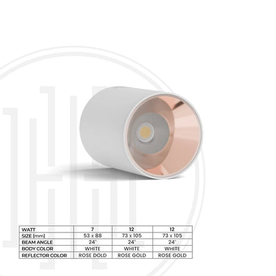 Cylindrical Surface Mounted Antiglare LED COB Spot Downlight