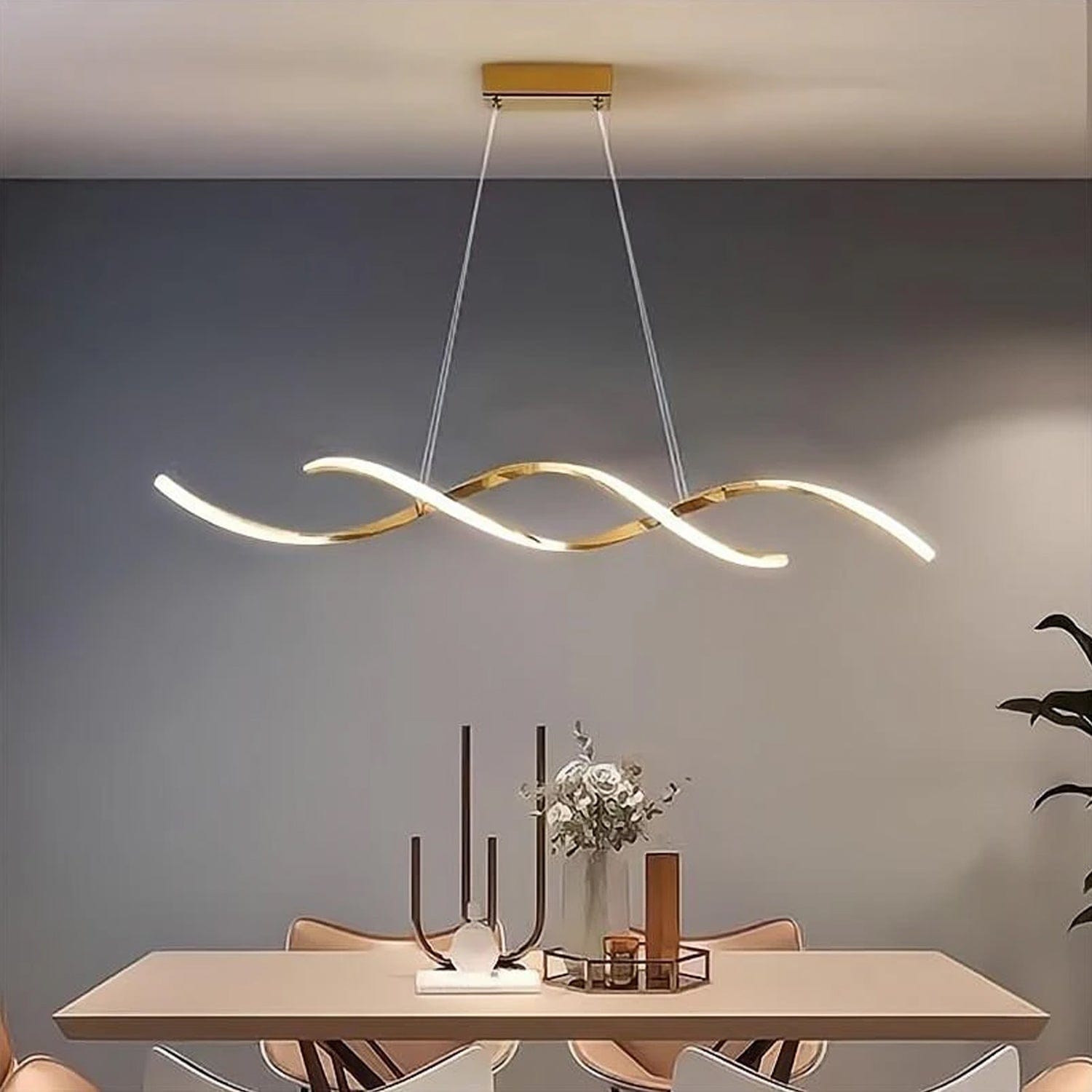 Swirl Luxe Modern Dining Chandelier - Main Image