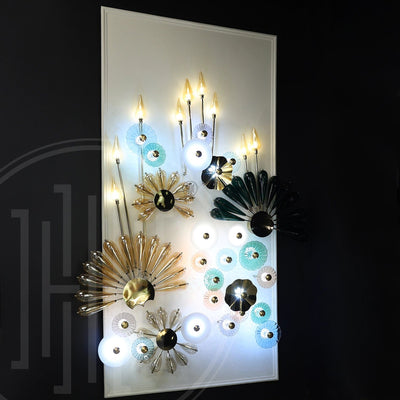 Glass Feather Wall Art Installation