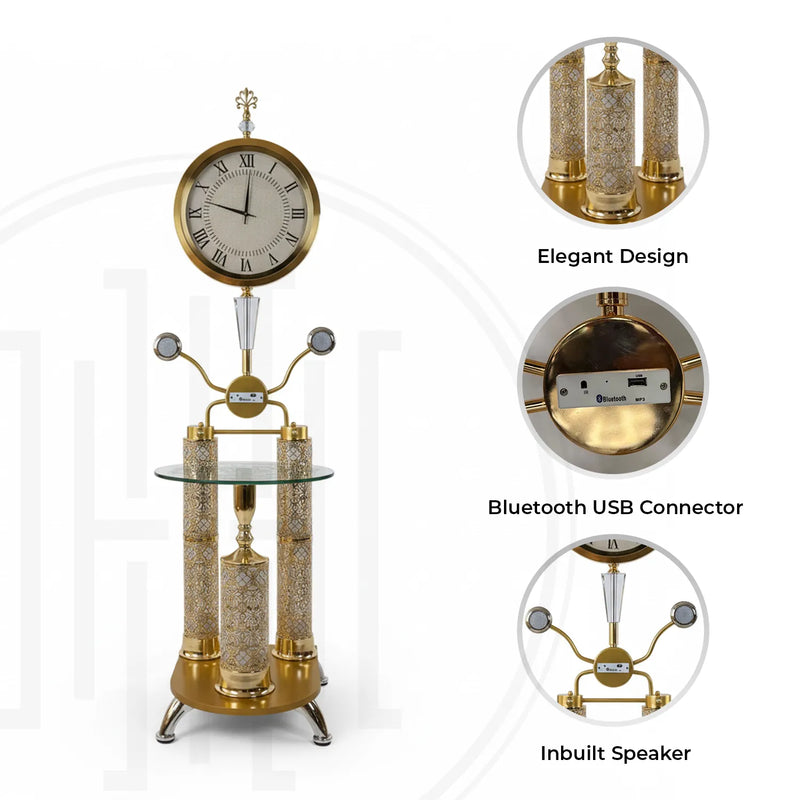 Regal Clock Floor Lamp with Bluetooth Speaker | RGB & Warm Light Floor ...
