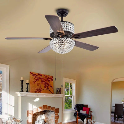 Crystal Zephyr Chandelier Ceiling Fan with Remote Control