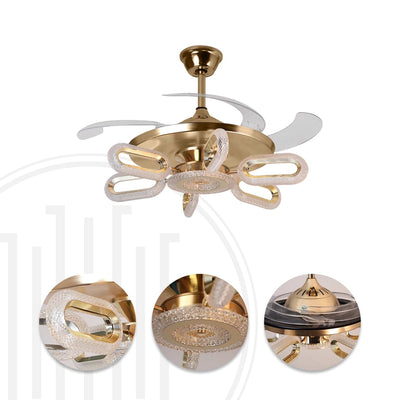 Crystal Wormhole Chandelier Ceiling Fan with Remote Control