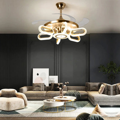 Crystal Wormhole Chandelier Ceiling Fan with Remote Control