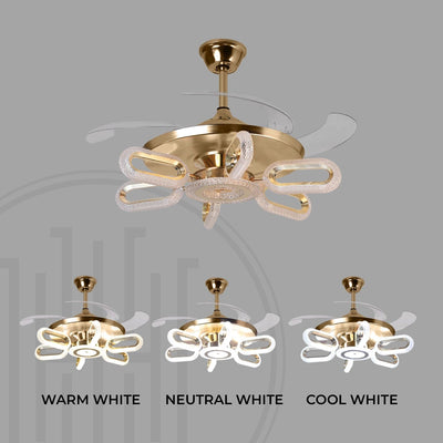 Crystal Wormhole Chandelier Ceiling Fan with Remote Control