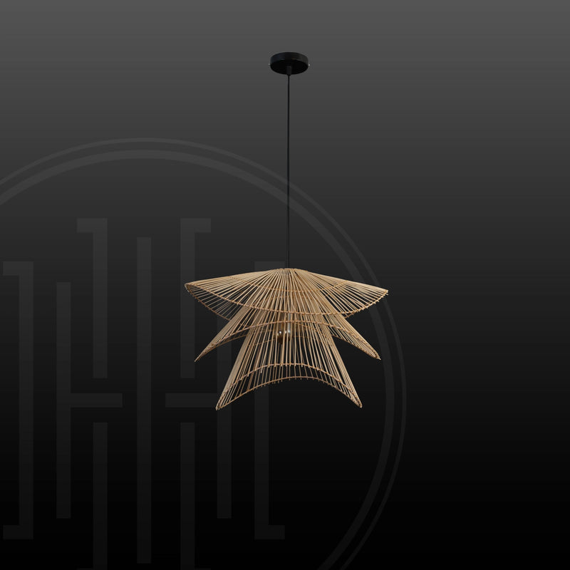 Zen Wave Bamboo Hanging Light