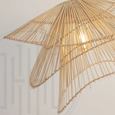 Zen Wave Bamboo Hanging Light