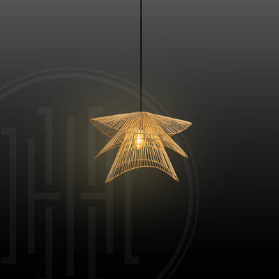 Zen Wave Bamboo Hanging Light