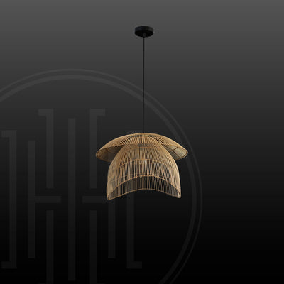 Double Canopy Bamboo Hanging Light