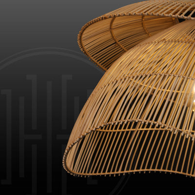 Double Canopy Bamboo Hanging Light