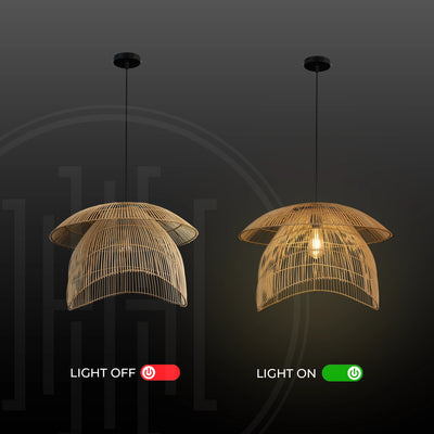 Double Canopy Bamboo Hanging Light