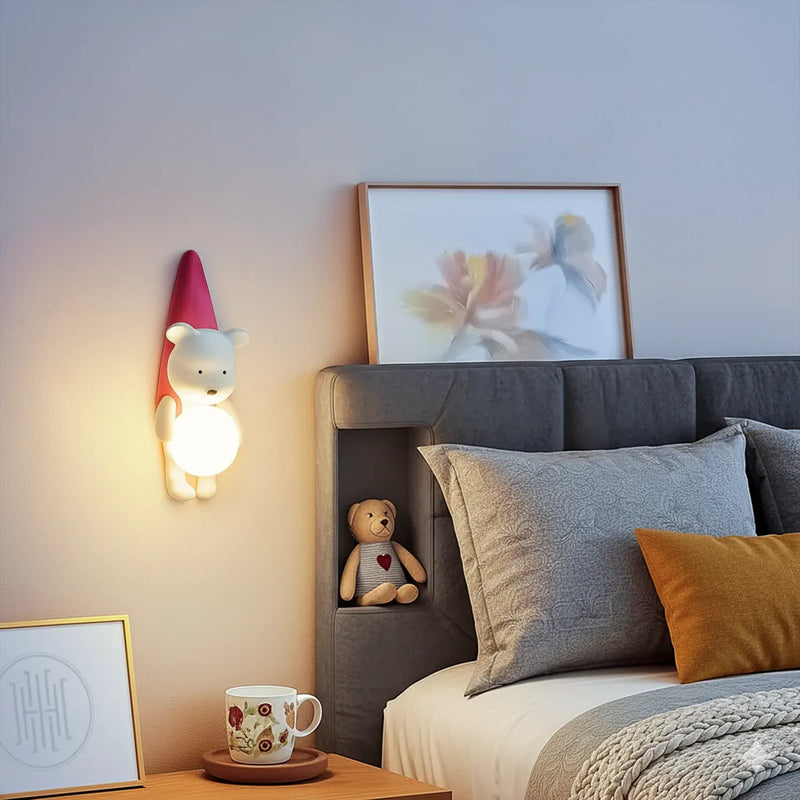 Blush Bear Wall Light