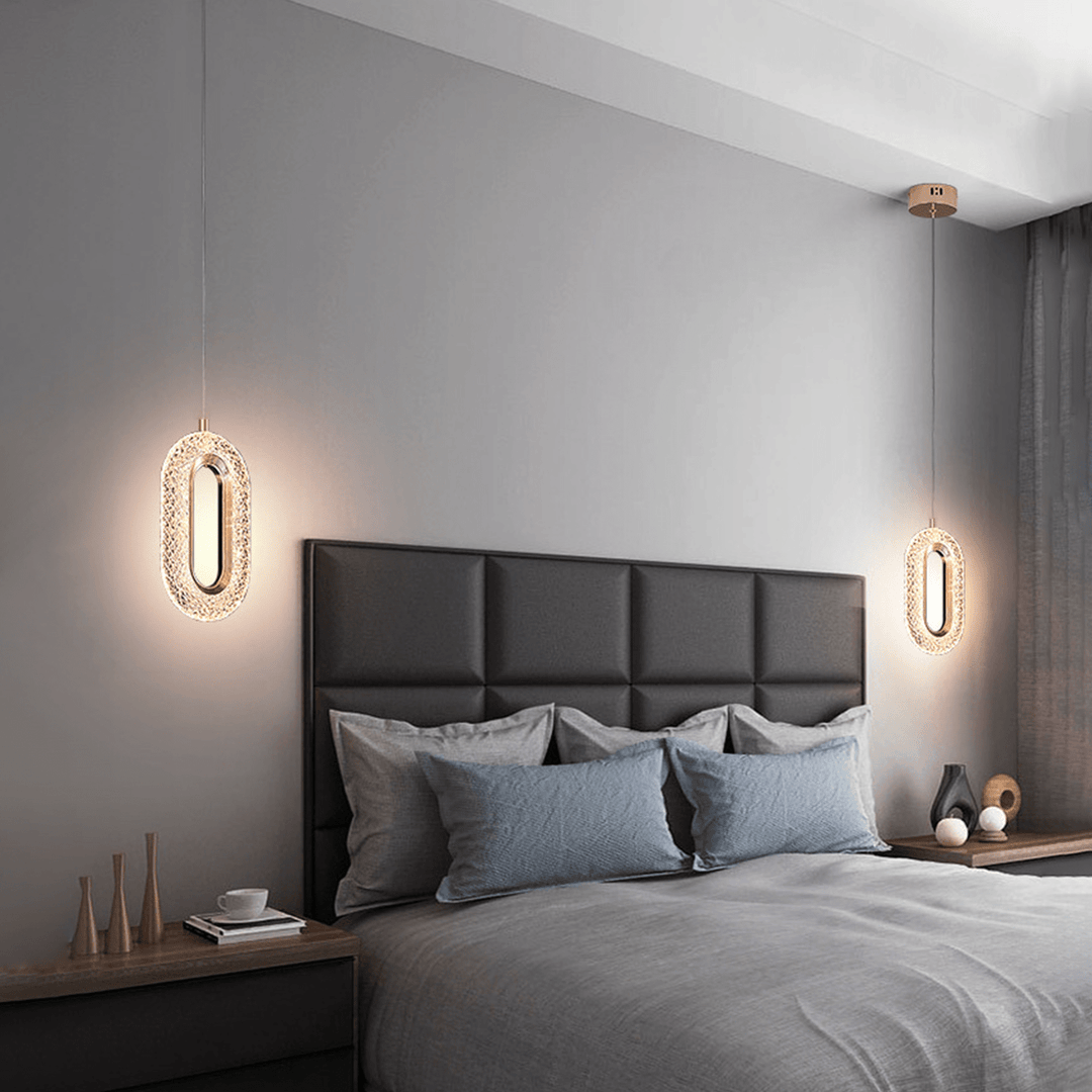 Bedside Tables Pendant Lights In Master Bedroom Crystal Wormhole