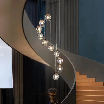 Ordo Staircase Long Glass Chandelier