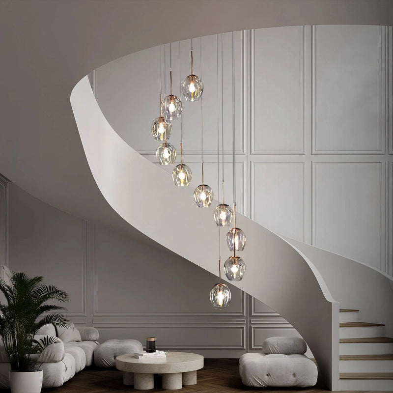 Ordo Staircase Long Glass Chandelier