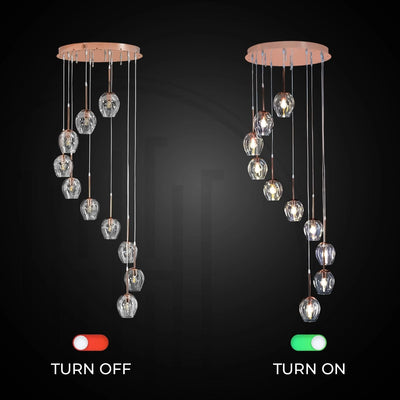 Ordo Staircase Long Glass Chandelier