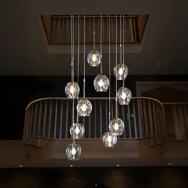 Ordo Staircase Long Glass Chandelier