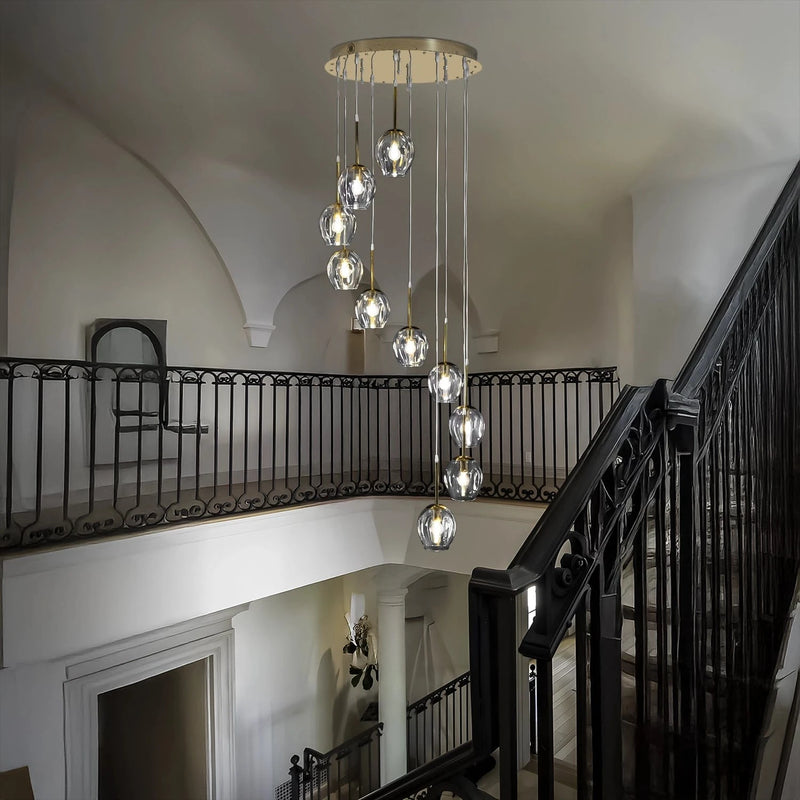 Ordo Staircase Long Glass Chandelier