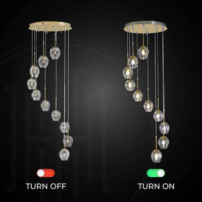 Ordo Staircase Long Glass Chandelier