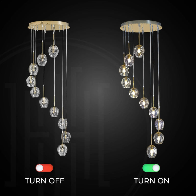 Ordo Staircase Long Glass Chandelier