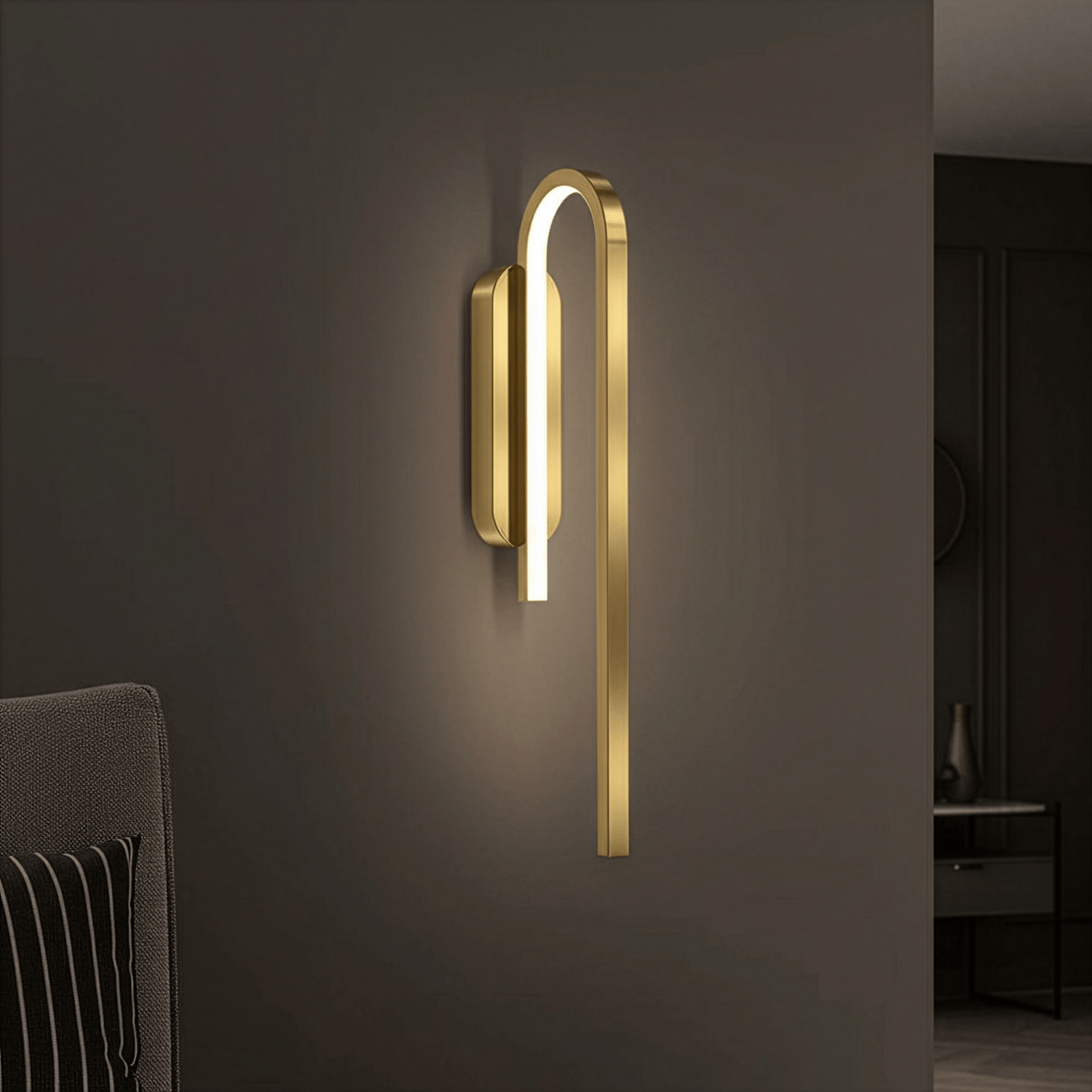 Streamlining Style Lighting Streamline Arc Wall Light – Modern Minimal Luxury Wall Lamp for Home ...