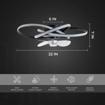Nezha Twist Ceiling Fan with Remote Control