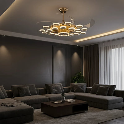 Cosmo Ring Chandelier Fan with Remote Control