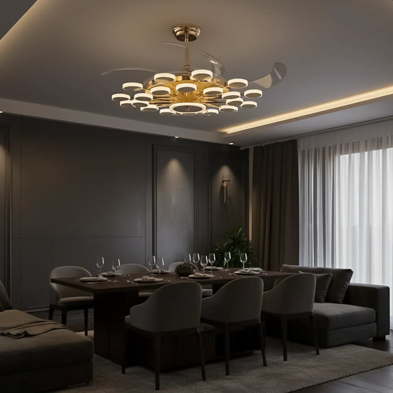 Cosmo Ring Chandelier Fan with Remote Control