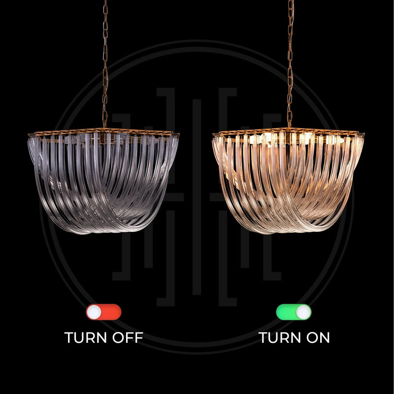 Velora Glass Wave Chandelier
