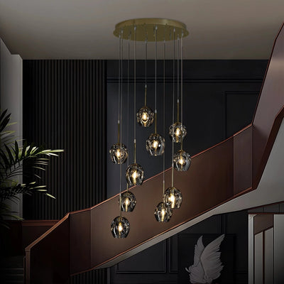 Ordo Staircase Long Glass Chandelier