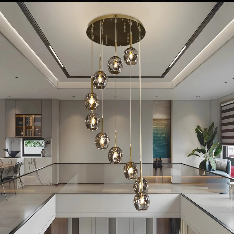 Ordo Staircase Long Glass Chandelier