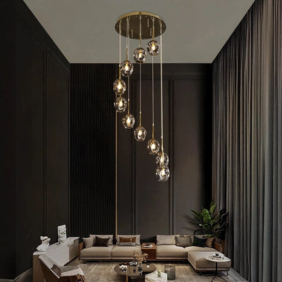 Ordo Staircase Long Glass Chandelier