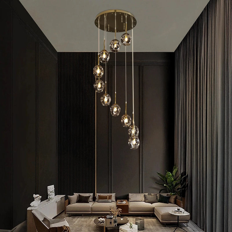 Ordo Staircase Long Glass Chandelier