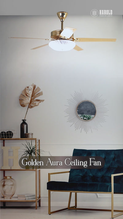 Golden Aura Chandelier Ceiling Fan