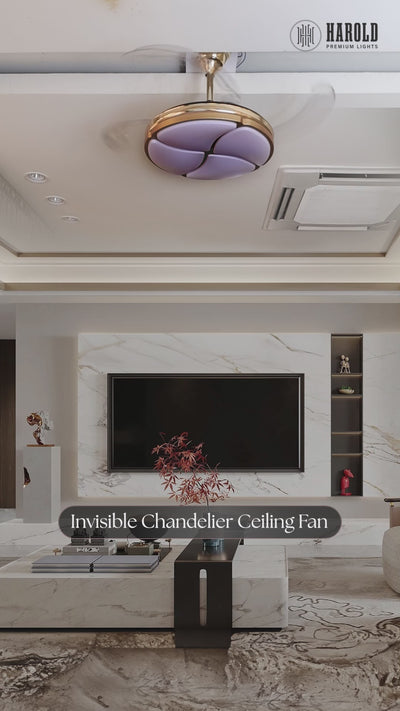 Invisible Chandelier Ceiling Fan with Remote Control